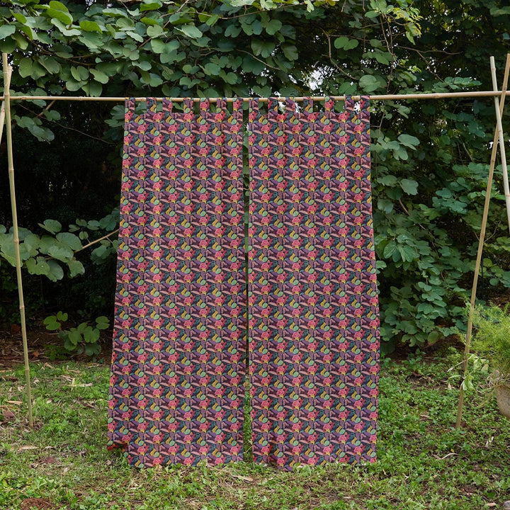 Tropadelic Screenprint Kids Cotton Sheer Curtain-Curtains-House of Ekam