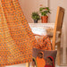 Udaipur Buti Orange Floral Curtain-Curtains-House of Ekam
