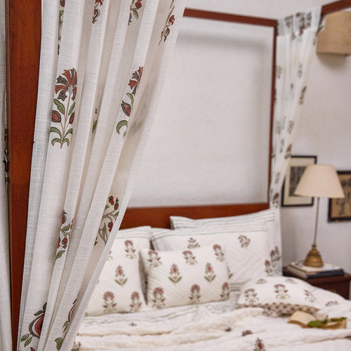 Vrinda Blockprint Double Bed Quilt-Quilt sets-House of Ekam