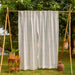 White & Blue Neer Jamdani Cotton Handloom Curtain-Curtains-House of Ekam