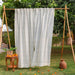 White & Blue Neer Jamdani Cotton Handloom Curtain-Curtains-House of Ekam