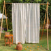 White & Blue Neer Jamdani Cotton Handloom Curtain-Curtains-House of Ekam