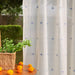White & Blue Neer Jamdani Cotton Handloom Curtain-Curtains-House of Ekam