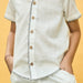 White Embroidered Cotton Slub Boys Shirt-Kidswear-House of Ekam