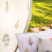White Mughal Garden Blockprint Cotton Slub Curtain-Curtains-House of Ekam
