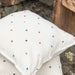 White Multi Colour Kutch Mirror Work Handmade Cotton Cushion Cover-Cushion Covers-House of Ekam