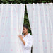 White & Pink Neer Jamdani Cotton Handloom Curtain-Curtains-House of Ekam