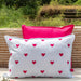 White & Red Heart Embroidered Tropicasa Cushion Cover-Cushion Covers-House of Ekam