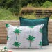 White Stripe Palm Tropicasa Cushion Cover-Cushion Covers-House of Ekam
