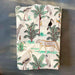 White Tropical Safari Hand Screenprinted Cotton Fabric-fabric-House of Ekam