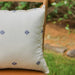 White and Blue Neer Jamdani Cotton Handloom Cushion Cover-Cushion Covers-House of Ekam