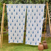 White and Blue Tilak Blockprint Sheer Curtain-Curtains-House of Ekam