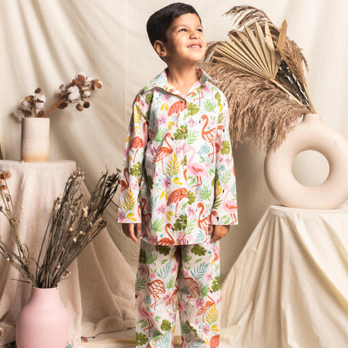 Pjs Daywear Best And Less Matching Pyjamas White Pink Flamingo