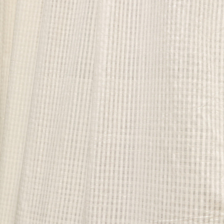 White on White Checks Venkatgiri Handloom Cotton Curtains-Curtains-House of Ekam