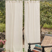 White on White Checks Venkatgiri Handloom Cotton Curtains-Curtains-House of Ekam