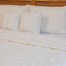 White on White Chintz Bloom Embroidered Quilt-Quilt sets-House of Ekam