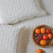 White on White Ethereal Interlock Abstract Embroidered Quilt-Quilt sets-House of Ekam