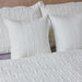 White on White Ethereal Interlock Abstract Embroidered Quilt-Quilt sets-House of Ekam