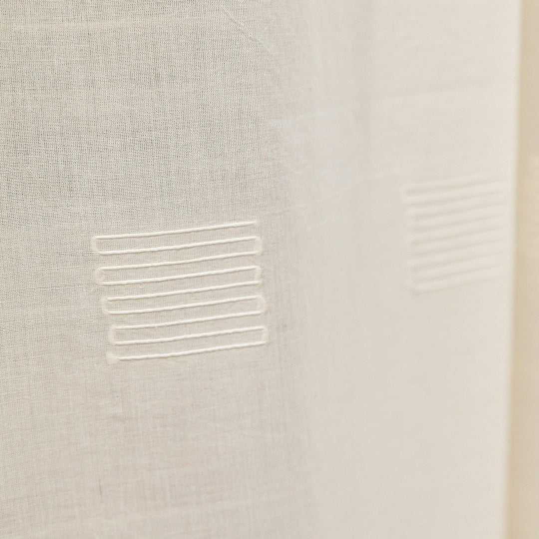 White on White Nilambari Venkatagiri Cotton Curtains-Curtains-House of Ekam