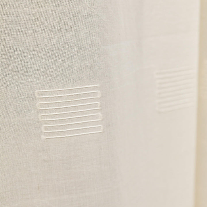 White on White Nilambari Venkatagiri Cotton Curtains-Curtains-House of Ekam