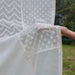 White on White Patchwork Handmade Cotton Curtain-Curtains-House of Ekam