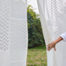 White on White Patchwork Handmade Cotton Curtain-Curtains-House of Ekam