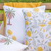 Yellow Amaryllis and Palm Hand Quilted Cushion Cover-Cushion Covers-House of Ekam