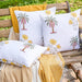 Yellow Amaryllis and Palm Hand Quilted Cushion Cover-Cushion Covers-House of Ekam