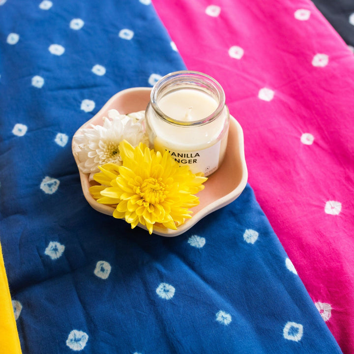 Yellow Bandhani Tie Dye Cotton Fabric-fabric-House of Ekam