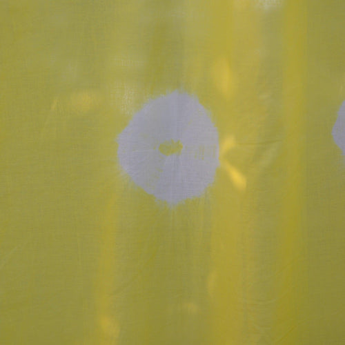 Yellow Daisy Tie Dye Cotton Sheer Curtain-Curtains-House of Ekam