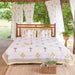 Yellow & Green Amaryllis Blockprint Double Bedsheet With Pillow Cover-Bedsheets-House of Ekam