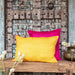 Yellow Handloom Matka Silk Cushion Cover-Cushion Covers-House of Ekam