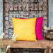 Yellow Handloom Matka Silk Cushion Cover-Cushion Covers-House of Ekam
