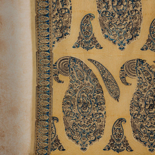 Yellow Paisley Machilipatnam Kalamkari Palampore Wall Art-Framed Wall Art-House of Ekam