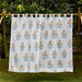 Yellow Poppy Blockprint Cotton Slub Curtain-Curtains-House of Ekam