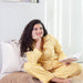 Yellow Stripe Cotton Loungewear Set-loungewear-House of Ekam