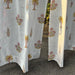Yellow and Pink Malabar Blockprint Cotton Slub Curtain-Curtains-House of Ekam