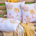 Yellow and Pink Malabar Hand Quilted Cushion Cover-Cushion Covers-House of Ekam