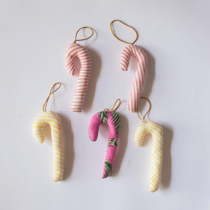 Zero Waste Candy Cane Christmas Ornament Set of 2-Ornaments-House of Ekam
