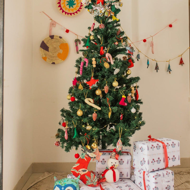 Zero Waste Christmas Candy Cane Bunting-Buntings-House of Ekam