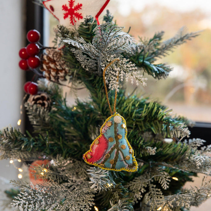 Zero Waste Christmas Tree with Golden Studs Christmas Ornament Set Of 2-Ornaments-House of Ekam
