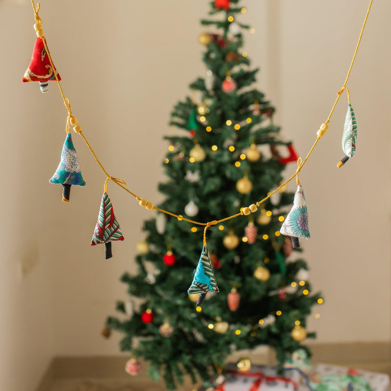 Zero Waste Mini Christmas Trees Bunting-Buntings-House of Ekam