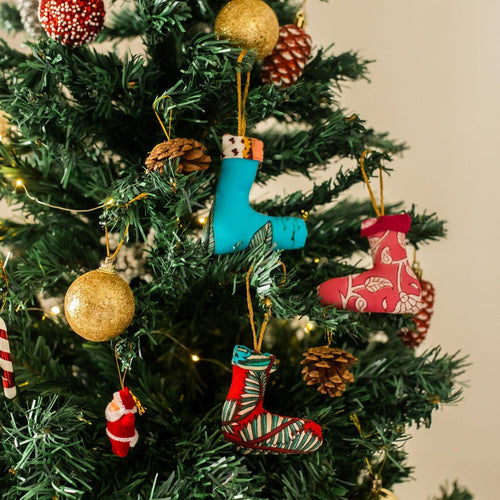 Zero Waste Mini Stocking Christmas Ornament Set of