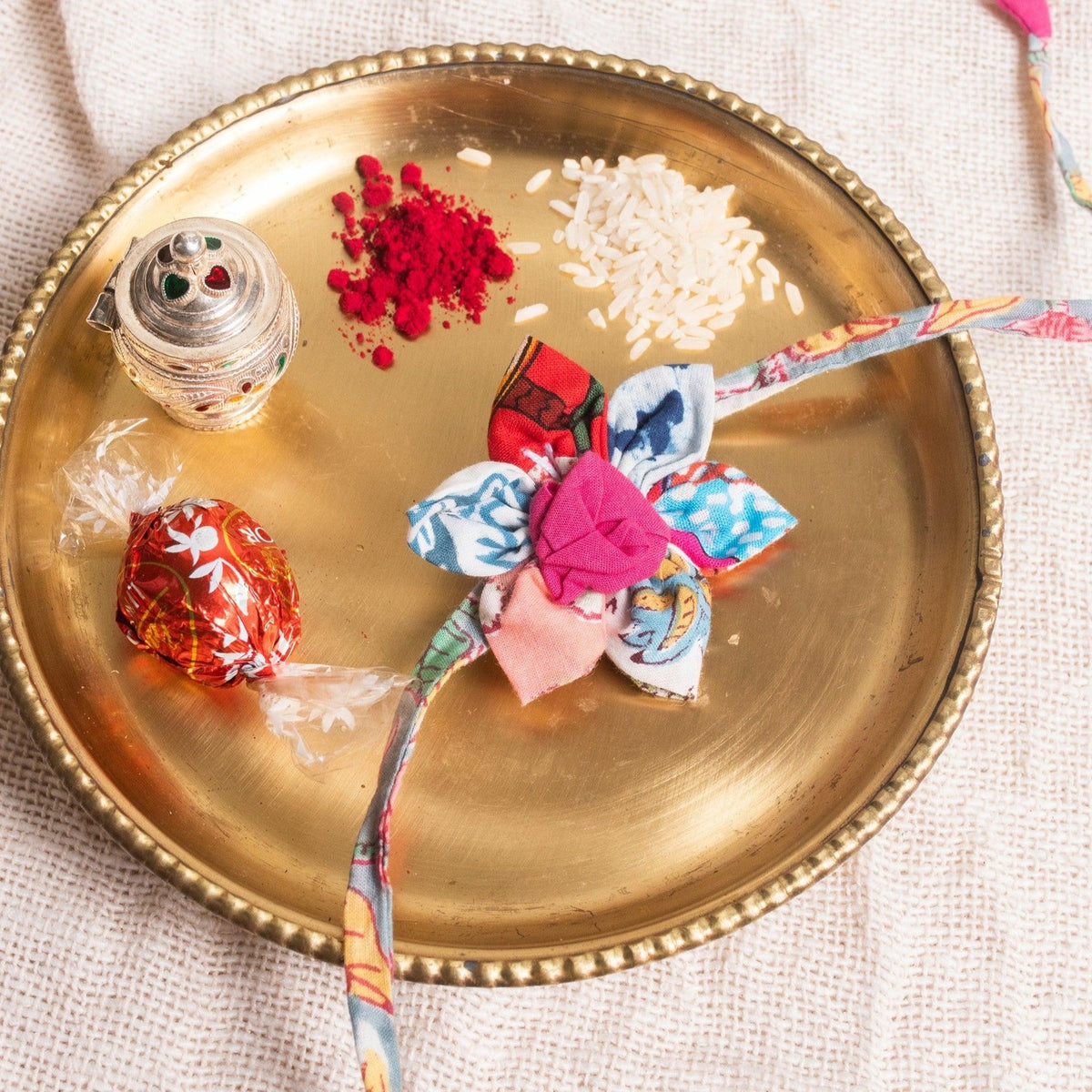 Zero Waste Multicolor Flower Rakhi-Rakhis-House of Ekam