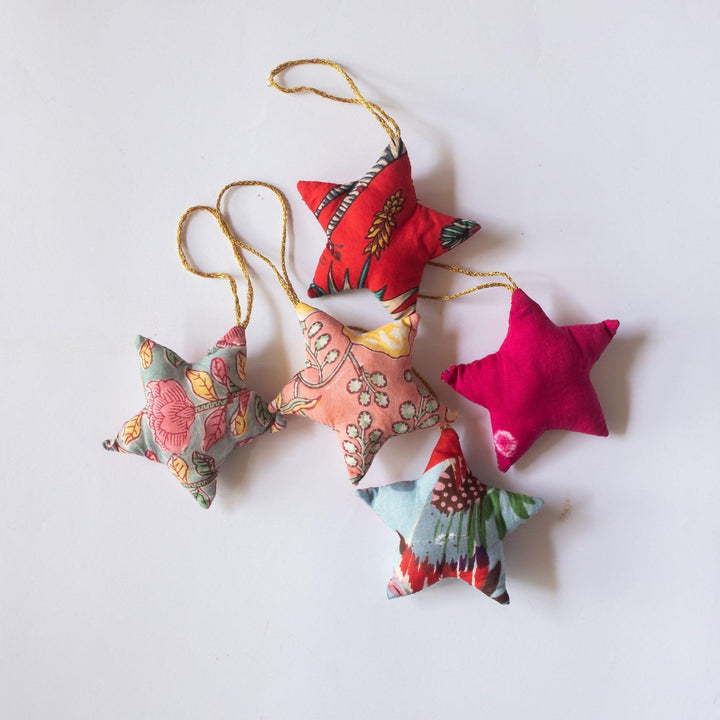Zero Waste Star Christmas Ornament Set Of 2-Toys-House of Ekam