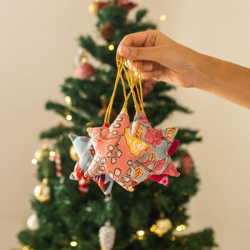 Zero Waste Star Christmas Ornament Set Of – House of Ekam
