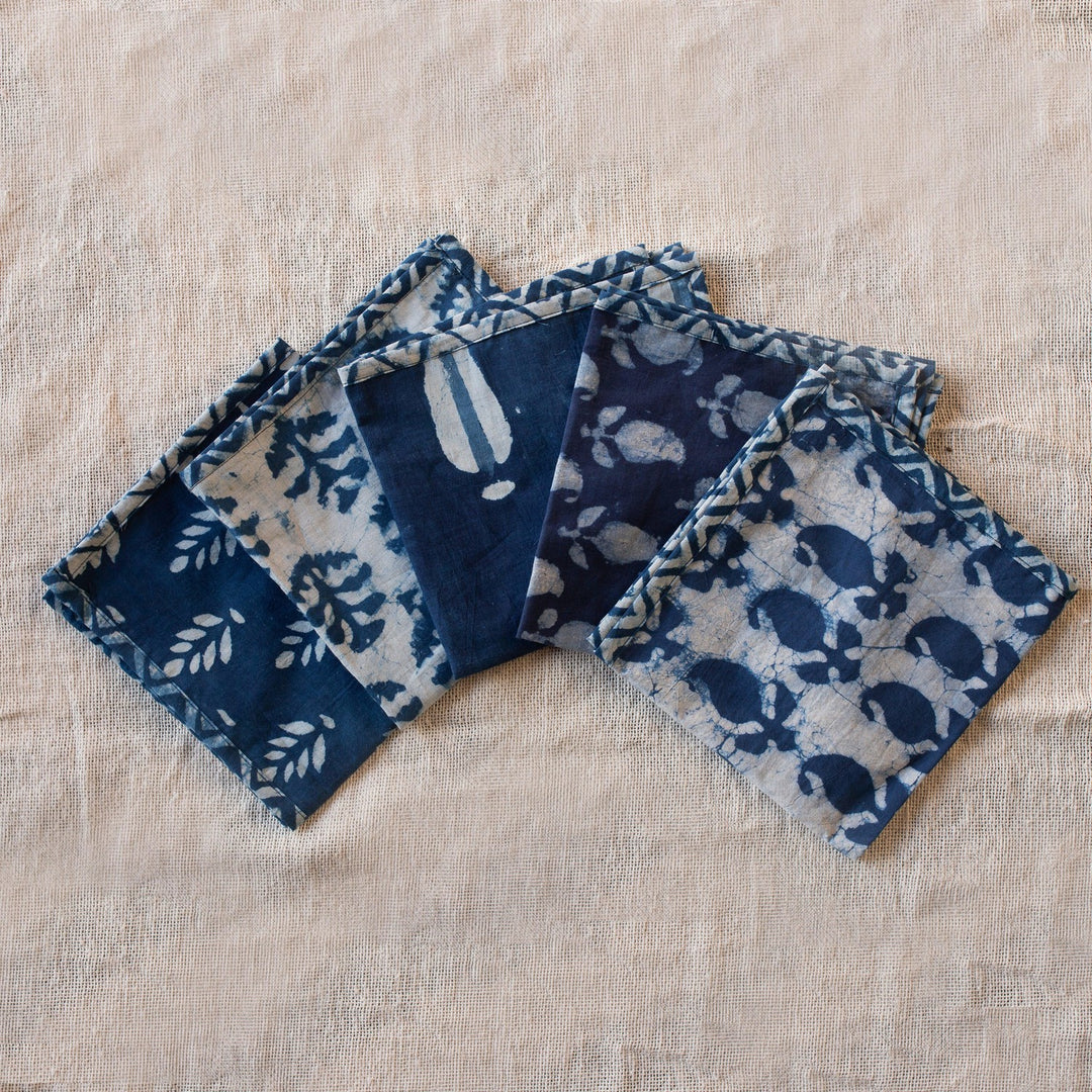 Zero waste Indigo blockprint buntings-Buntings-House of Ekam