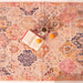 Zosar Multicolour Screen Printed Cotton Rug-Rug-House of Ekam