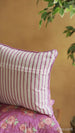 Purple Kentish Rose Blockprinted Cushion Cover
