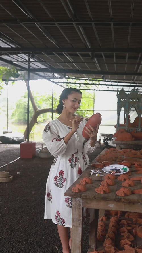 Aafreen Red Poppy Dress